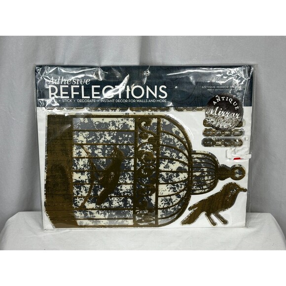 NEW Add-Heres Adhesive Reflections Antique Mirror Wall Decals/Stickers- Birdcage - Picture 3 of 7